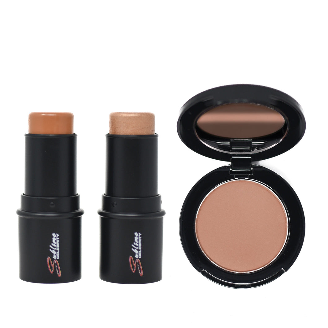 Sublime Celebrity Contour, Highlight and Blush 3 Piece Set BCH01