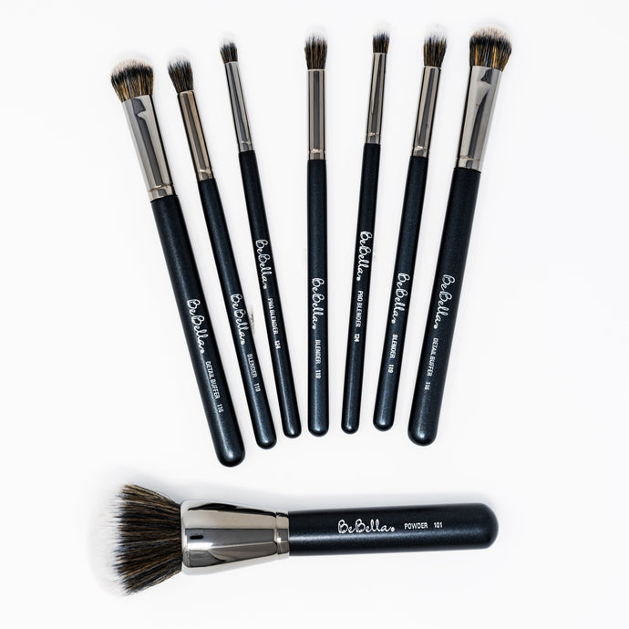 BeBella Cosmetics Makeup Brush Set BLACK/SILVER