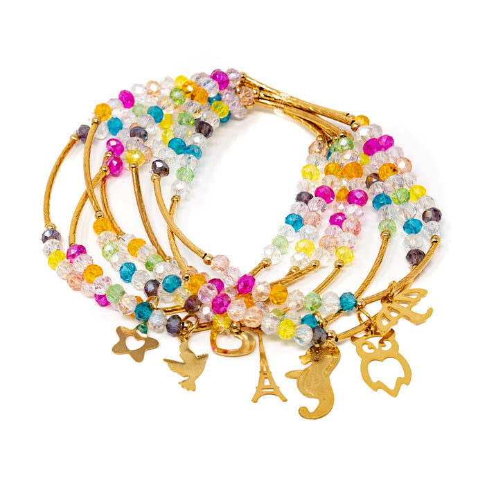 The Seven Day Semanario 14K Gold Crystal Bracelets MS91