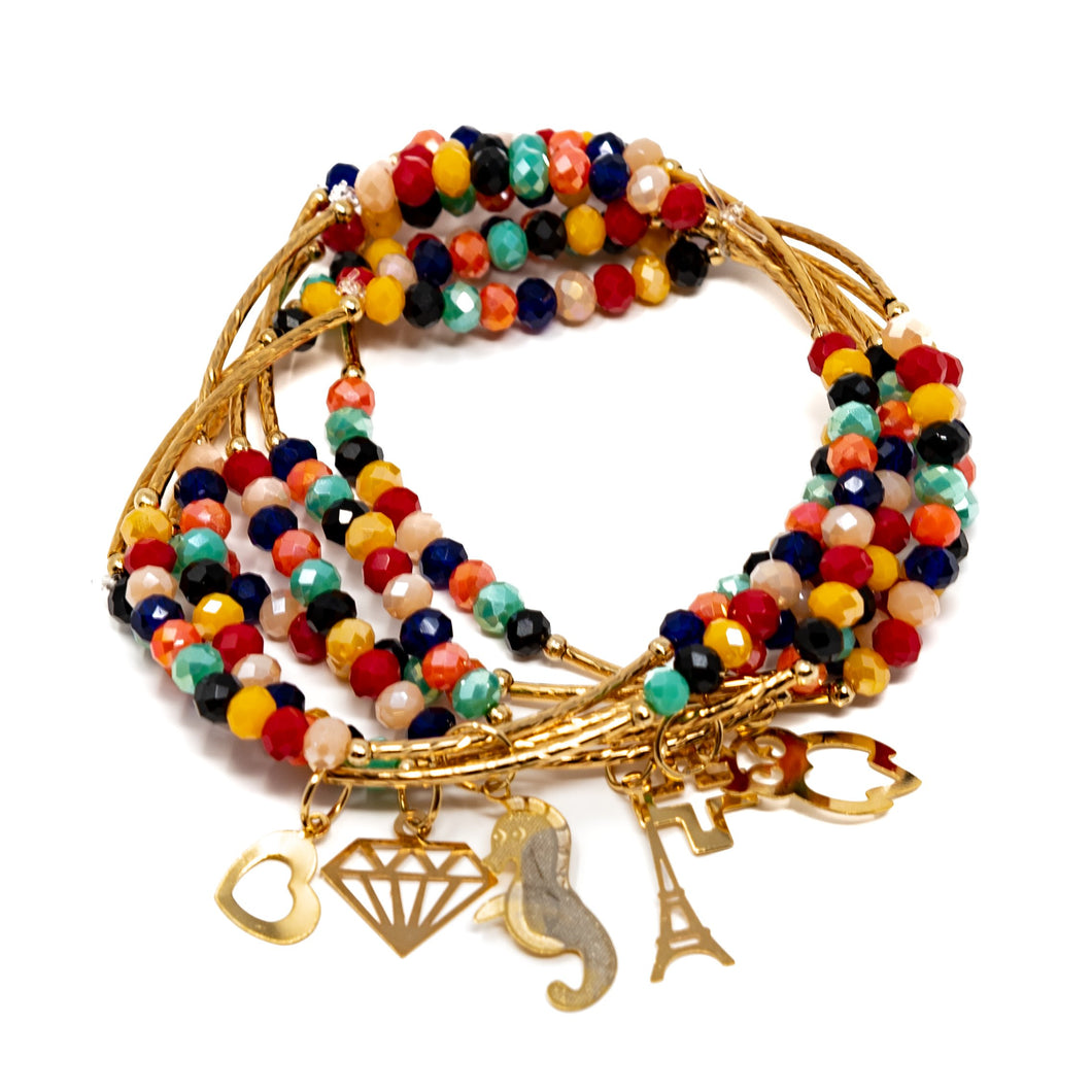 The Seven Day Semanario 14K Gold Crystal Bracelets MS105