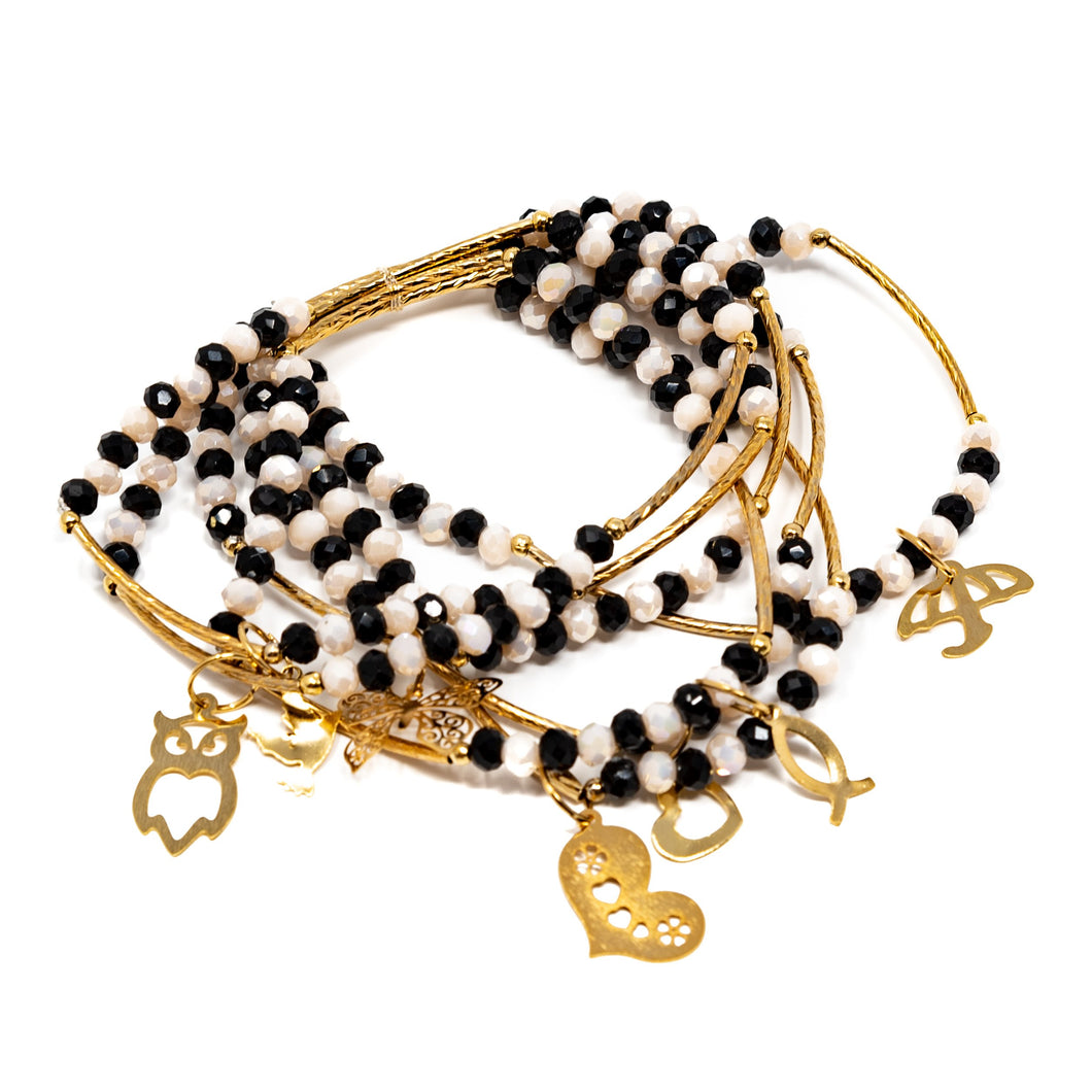 The Seven Day Semanario 14K Gold Crystal Bracelets MS109
